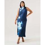 Estelle Mayla High Neck Dress in Midnight Blue Azure