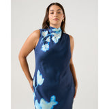 Estelle Mayla High Neck Dress in Midnight Blue Azure