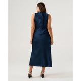 Estelle Mayla High Neck Dress in Midnight Blue Azure