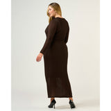 Estelle Naomi Textured Mesh Dress in Brown