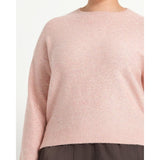 Estelle Night Crew Sparkle Knit In Blush Pink