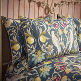 EW by Edinburgh Weavers Songbird Traditional Floral Piped Pillowcase Pair Navy