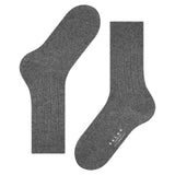 FALKE Lhasa Rib Men Socks Made Of Merino Wool & Soft Cashmere In Grey