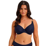 Fantasie Azores Textured Wired Plunge Bikini Top in Midnight