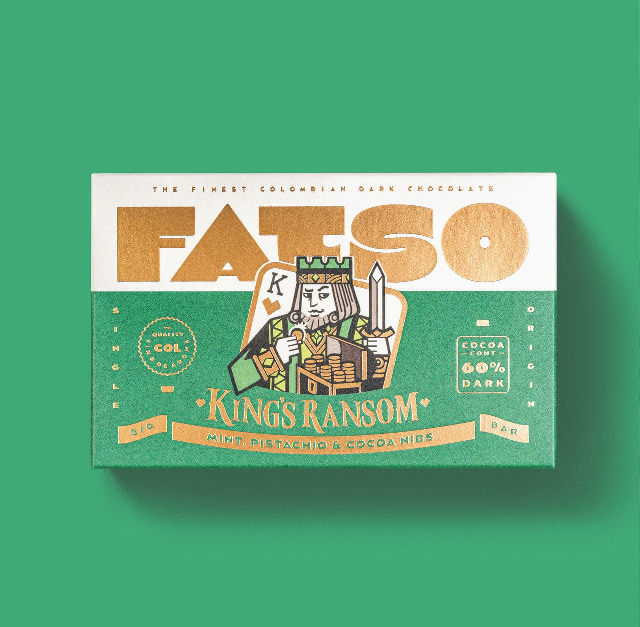 Fatso Chocolate - King's Ransom - mint, pistachio & cocoa nibs