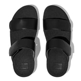 FitFlop Lulu Adjustable Leather Slides in All Black