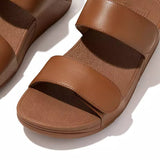 FitFlop Lulu Adjustable Leather Slides in Light Tan