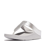 FitFlop FINO Glitterdust Metallic Toe Post Sandals In Silver