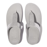 FitFlop FINO Glitterdust Metallic Toe Post Sandals In Silver