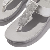 FitFlop FINO Glitterdust Metallic Toe Post Sandals In Silver