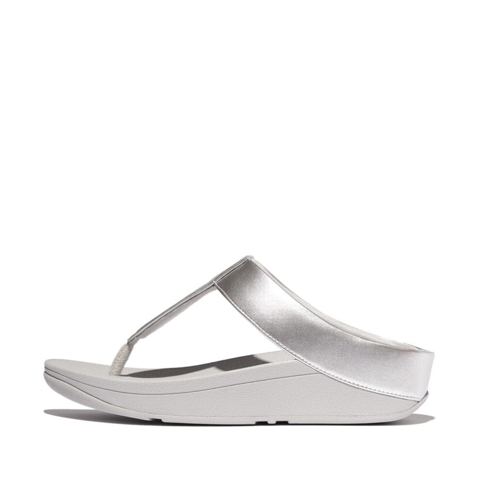 FitFlop FINO Glitterdust Metallic Toe Post Sandals In Silver