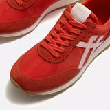FirFlop RETRO-Q Fabric/Suede Trainers In Cherry Tomato Pink