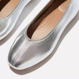 FitFlop DELICATO High-Cut Metallic Soft-Leather Ballerinas In Silver