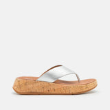 FitFlop F-Mode FlatForm Toe Post Sandals Silver