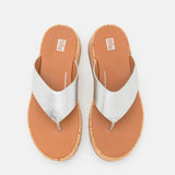 FitFlop F-Mode FlatForm Toe Post Sandals Silver