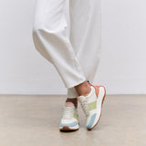 FitFlop F-MODE Flow Suede-Mix Flatform Sneakers In Apricot