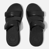 FitFlop F-MODE GO Adjustable Two-Bar Slides In All Black
