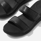 FitFlop F-MODE GO Adjustable Two-Bar Slides In All Black
