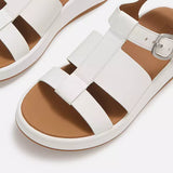 FitFlop F-MODE Leather Flatform Fisherman Sandals In Urban White
