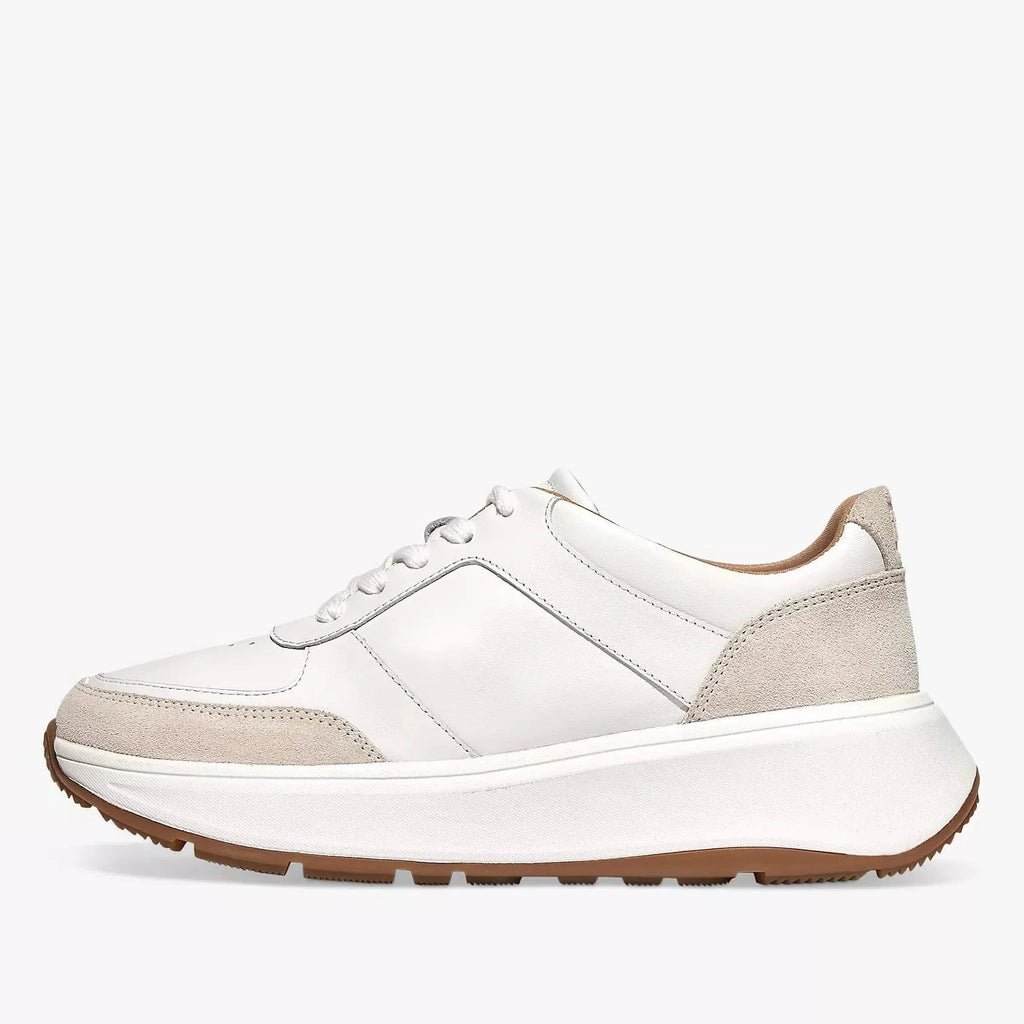 Fmode FitFlop Fmode Leather Chunky Trainers, Urban White