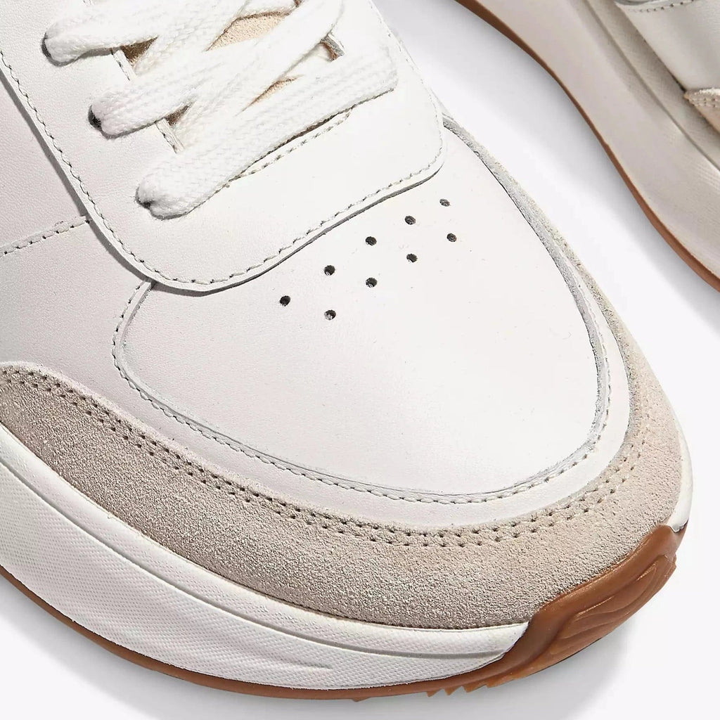 Fmode FitFlop Fmode Leather Chunky Trainers, Urban White