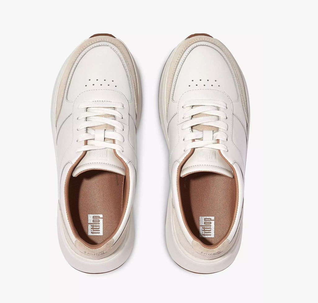Fmode FitFlop Fmode Leather Chunky Trainers, Urban White