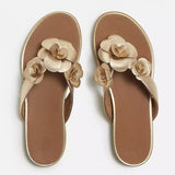 FitFlop GRACIE Flower Metallic-Leather Flip-Flops In Platino