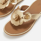 FitFlop GRACIE Flower Metallic-Leather Flip-Flops In Platino