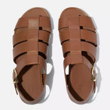 FitFlop GRACIE Leather Fisherman Sandals In Deep Tan