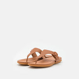 FitFlop Gracie Matt-Buckle Leather Toe-Post Sandals Light Tan