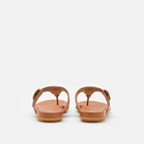 FitFlop Gracie Matt-Buckle Leather Toe-Post Sandals Light Tan