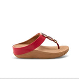 Fitflop Halo Bead-Circle Metallic Toe Post Sandals In Burnt Berry