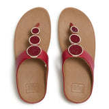 Fitflop Halo Bead-Circle Metallic Toe Post Sandals In Burnt Berry