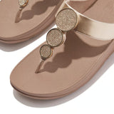 Fitflop Halo Bead-circle Toe Post Sandals Metallic In Platino