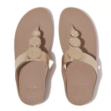 Fitflop Halo Bead-circle Toe Post Sandals Metallic In Platino