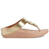 FitFlop Halo Metallic Trim Toe Post Sandals Platinum