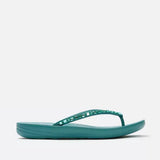FitFlop IQUSHION Multi-Crystal Ergonomic Flip-Flops In Teal