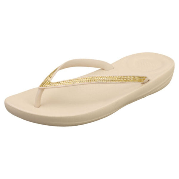 FitFlop Iqushion Sparkle Sandals In Stone Beige