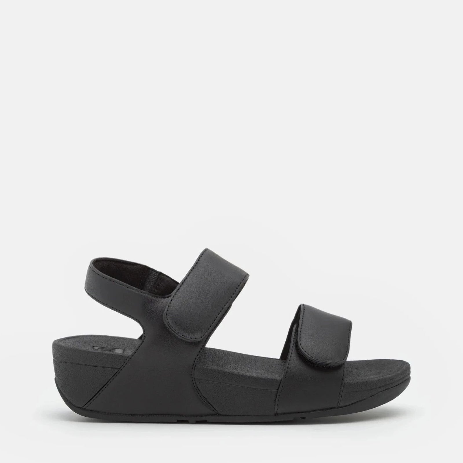 FitFlop LuLu Adjustable Leather Sandals Black