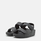 FitFlop LuLu Adjustable Leather Sandals Black