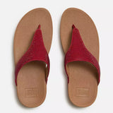 FitFlop LULU Crystal-Embellished Toe-Post Sandals In Berry