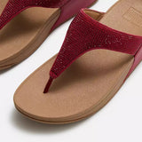 FitFlop LULU Crystal-Embellished Toe-Post Sandals In Berry