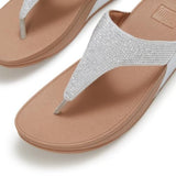 FitFlop LULU Crystal Embellished Toe Post Sandals In Steel Silver