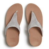 FitFlop LULU Crystal Embellished Toe Post Sandals In Steel Silver