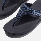FitFlop Lulu Crystal-Mix Toe-Post Sandals in Midnight Navy