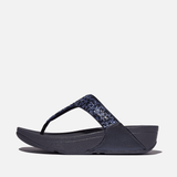 FitFlop Lulu Crystal-Mix Toe-Post Sandals in Midnight Navy