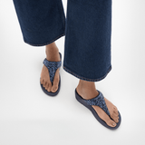 FitFlop Lulu Crystal-Mix Toe-Post Sandals in Midnight Navy
