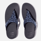 FitFlop Lulu Crystal-Mix Toe-Post Sandals in Midnight Navy