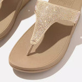 FitFlop Lulu Crystal Toe-Post Sandals in Latte Beige