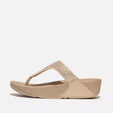FitFlop Lulu Crystal Toe-Post Sandals in Latte Beige